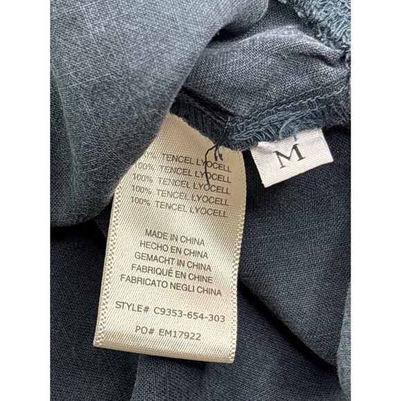 Anthropologie Cloth & Stone Womens Chambray Tunic Top M Blue Raw Hem No Belt - Picture 6 of 6